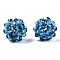 Transparent Electroplate Glass Round Woven Beads, Cluster Beads, AB Color Plated, Faceted, Marine Blue, 12~13mm, Hole: 1.5mm, Beads: 3.5x2.5mm