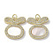 Brass Micro Pave Cubic Zirconia Pendants, Cadmium Free & Lead Free, with Shell, Real 18K Gold Plated, Cherry, 18x17x2.5mm, Hole: 3mm