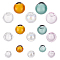 15Pcs 15 Styles Handmade Blown Glass Globe Beads, for DIY Clear Glass Bottle/Wind Chime Making, Round, Mixed Color, 6.5~10.5x5~10mm, Hole: 2~3.5mm, 1pc/style