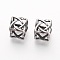 304 Stainless Steel Beads, Cube, Hollow, Antique Silver, 8.5x8.5x8.5mm, Hole: 5x6mm