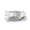 Non-Tarnish 304 Stainless Steel Box Clasp, Stainless Steel Color, 20.5x10mm, Hole: 1mm