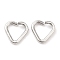 Brass Open Linking Rings, Cadmium Free & Nickel Free & Lead Free, Heart Rings, Platinum, 24 Gauge, 5x5x0.5mm, Inner Diameter: 3x3.5mm