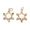 Christmas Themed Brass Micro Pave Cubic Zirconia Pendants, with Enamel and Jump Rings, Long-Lasting Plated, Snowflake, Real 18K Gold Plated, 18x13.5x2mm, Jump Ring: 5x0.7mm, 3.6mm Inner Diameter