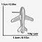 304 Stainless Steel Cartoon Airplane Stud Earrings, Unique Design Fashion, Silver, 15x14mm