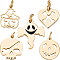 10Pcs 5 Style 316 Surgical & 304 Stainless Steel Enamel Charms, with Jump Rings, Laser Cut, Skull & Ghost & Heart with Bone, for Halloween, Real 14K Gold Plated, 8~12x8~10x1mm, Hole: 2.4~2.6mm, 2pcs/style