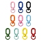 10Pcs Spray Painted Alloy Swivel Clasps, Oval Rings, Mixed Color, 39x15.5x7mm, Hole: 10.5mm, inner diameter: 16.5x8mm