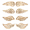 Wooden Cabochons, Laser Cut Wood Shapes, Wing, BurlyWood, 57~57.5x22~29.5x2mm, 100pcs/bag