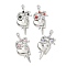 Alloy Rhinestone Pendants, Sword with Heart Charms, Platinum, Mixed Color, 40x19x4.5mm, Hole: 1.8mm