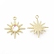 Rack Plating Alloy Pendants, Sun Charms, with Resin, Light Gold, Cadmium Free & Nickel Free & Lead Free, White, 28x25x5mm, Hole: 1.8mm
