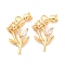 Brass Rhinestone Pendants, Cadmium Free & Nickel Free & Lead Free, Rose Charms, Real 18K Gold Plated, 19x11.5x3.5mm, Hole: 1.4mm
