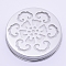 Aluminium Hollow Candle Lids, Candle Toppers, Flat Round with Snowflake Pattern, Silver, 70x13mm, Inner Diameter: 66mm
