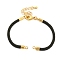Nylon Cords Bracelet Makings Fit for Connector Charms, with Brass Findings and 304 Stainless Steel Lobster Claw Clasps, Long-Lasting Plated, Dark Green, 6-1/2~6-3/4 inch(16.5~17cm), Hole: 1.8mm