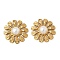 304 Stainless Steel Pendants, Flower Charm, with ABS Imitation Pearl, Ion Plating(IP), Real 18K Gold Plated, 24x6mm, Hole: 1.8mm