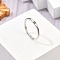 Rhodium Plated 925 Sterling Silver Adjustable Rings, Platinum, Twelve Constellations, Aquarius, 2mm, Inner Diameter: 16mm