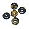 Natural Yellow Blue Tiger Eye(Dyed & Heated) Pendants, Donut/Pi Disc, Donut Width: 12mm, 30x5~7mm, Hole: 6mm