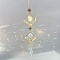 Wire Wrapped Nuggets Natural Citrine & Metal Rhombus Hanging Ornaments, Glass Tassel Suncatchers for Outdoor Garden Decorations, 450x50x10mm