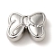 Rack Plating Alloy Beads, Cadmium Free & Nickel Free & Lead Free, Bowknot, Platinum, 11.5x15x5mm, Hole: 1.6mm