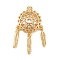 Brass Micro Pave Cubic Zirconia Pendants, Cadmium Free & Nickel Free & Lead Free, Web with Feather Charms, Real 18K Gold Plated, 28x15.5x3mm, Hole: 1.2mm