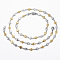 304 Stainless Steel Heart Link Chain Jewelry Sets, Necklaces and Bracelets, with Lobster Claw Clasps, Word Love, For Valentine's Day , Golden & Stainless Steel Color, 17.72 inch(45cm), 7-7/8 inch~8-1/4 inch(200~210mm)