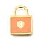 Ion Plating(IP) 304 Stainless Steel Pendants, with Enamel, Padlock Charm, Golden, 15x11x1mm, Hole: 4x5mm