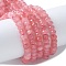 Dyed Natural Malaysia Jade Rondelle Beads Strands, Faceted, Hot Pink, 4x2~3mm, Hole: 1mm, about 110~115pcs/strand, 14 inch