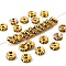 Iron Crystal Rhinestone Spacer Beads, Grade B, Rondelle, for Jewelry Craft Making Findings, Straight Edge, Golden, 7~8x3~3.5mm, Hole: 2mm