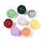 Round Resin Rhinestone Beads, with Acrylic Beads Inside, Mixed Color, 19.5~20x18~19mm, Hole: 2.8mm