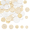 40Pcs 10 Style Brass Charms, Flat Round, Real 24K Gold Plated & 925 Sterling Silver Plated, 6~15x0.5~1mm, Hole: 1.2~1.4mm, 4pcs/style