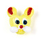 Handmade Lampwork Beads, Mouse, Yellow, 19~21x19~21x11~13mm, Hole: 1.8mm