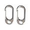 304 Stainless Steel Rock Climbing Carabiners, Key Clasps, Oval, Stainless Steel Color, 35.5x16.5x7.5mm, Hole: 6mm