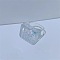 Resin Finger Rings for Women, Rectangle, with Plastic Paillette Beads, White, Inner Diameter: 17mm