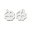 Spray Painted 201 Stainless Steel Charms, Clover Charms, White, 12x11x1mm, Hole: 1.2mm