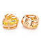 Brass Micro Pave Cubic Zirconia Charms, Real 18K Gold Plated, Nickel Free, Heart, Gold, 13x11x7.5mm, Hole: 1.6mm