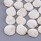 Electroplate Sea Shell Pendants, with Brass Findings, Golden, Seashell Color, 42x38x13mm, Hole: 1.2mm
