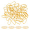50Pcs 304 Stainless Steel Slide Charms/Slider Beads, For Leather Cord Bracelets Making, Oval, Golden, 13x7x2.5mm, Hole: 10.5x4.5mm