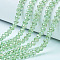 Electroplate Glass Beads Strands, AB Color Plated, Faceted, Rondelle, Pale Green, 2.3~2.7x2mm, Hole: 0.4mm, about 144~150pcs/strand, 28~29cm