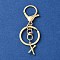 Alloy Initial Letter Charm Keychains, with Alloy Clasp, Golden, Letter X, 8.5cm