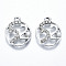 UV Plated Alloy Pendants, with Crystal Rhinestone and ABS Plastic Imitation Pearl, Number 520, Cadmium Free & Lead Free, Platinum, 21x17x4mm, Hole: 2mm