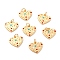 Brass Micro Pave Clear Cubic Zirconia Pendants, Long-Lasting Plated, with Jump Ring and Enamel, Heart, Real 18K Gold Plated, 14x15.5x1.5mm, Hole: 3.8mm, jump ring: 5x0.6mm.