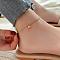 Stainless Steel Charm Anklets for Women, Real 18K Gold Plated, Flat Round, 8.27 inch(21cm)
