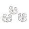 Tarnish Resistant 304 Stainless Steel Finger Rings, Cuff Rings, Long-Lasting Plated, Hollow, Stainless Steel Color, US Size 7 1/4(17.5mm), 9.5~12mm