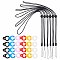 GORGECRAFT 30PCS Anti-Lost Necklace Lanyard Set Include 6PCS Black Neck Lanyard Necklace Straps Pendant and 24PCS 8mm 6 Colors Silicone Rubber Rings Band Holder for Women Men