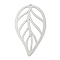 Non-Tarnish 201 Stainless Steel Pendants, Etched Metal Embellishments, Leaf Charm, Stainless Steel Color, 35.5x20x0.2mm, Hole: 1.2mm