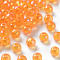 Transparent Acrylic Beads, AB Color Plated, Round, Orange, 6x5mm, Hole: 1.8mm, about 4400pcs/500g