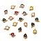 Real 18K Gold Plated Brass Micro Pave Cubic Zirconia Links Connectors, Long-Lasting Plated, Triangle, Mixed Color, 11.5x7x4mm, Hole: 1.2mm