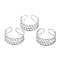 Tarnish Resistant 304 Stainless Steel Finger Rings, Cuff Rings, Long-Lasting Plated, Curb Chain Shape, Stainless Steel Color, US Size 6 3/4(17.1mm), 6.5~8mm