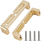 Zinc Alloy Bar Cabinet Door Knobs, Kitchen Drawer Pulls Cabinet Handles, with Iron Screws, for Dresser Drawers, Golden, 103x20x25mm