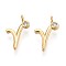 Brass Micro Pave Cubic Zirconia Charms, Long-Lasting Plated, Nickel Free, Real 18K Gold Plated, Letter, Letter R, 13.5x9x3.5mm, Hole: 1.5mm