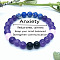 Round Natural Amethyst & Rose Quartz & Dyed Imperial Jasper & Black Jade Beads Stretch Bracelets for Girl Women, 5-7/8~7-7/8 inch(15~20cm)