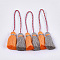 Polycotton(Polyester Cotton) Tassel Big Pendant Decorations, Two Tone, Dark Orange, 280~300mm